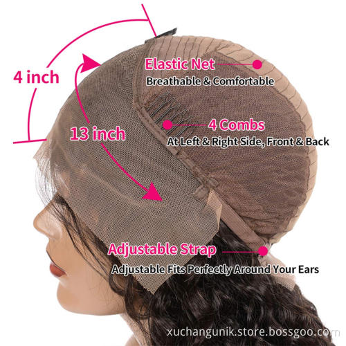 Uniky Cheap Human Hair Wigs For Black Women Brazilian Virgin Cuticle Aligned Human Hair 13x4 Lace Front Wig Loose Wave Hot Sale